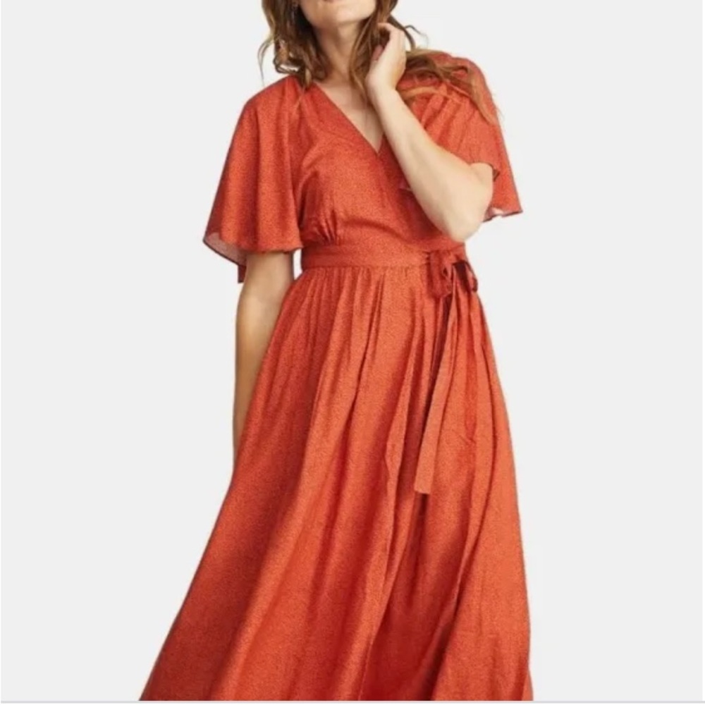 Able Loretta Wrap Dress in Red Pin Dot Size XL BNWT